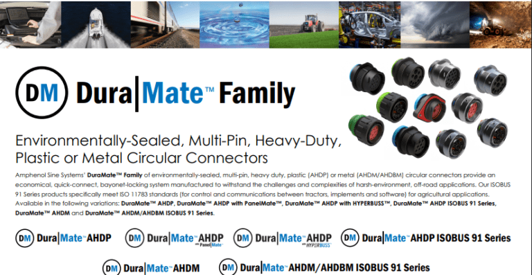 Familia DuraMate™: Conectores circulares AHDP y AHDM (Amphenol Industrial – inglés)