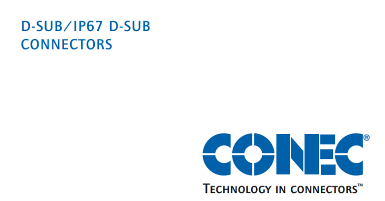 Catálogo de conectores D-SUB IP67 (Conec – inglés)