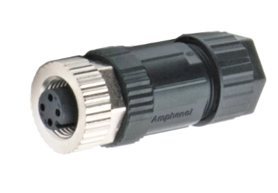Conector M12 con cierre por rosca acoplado a una base de panel-2 Conector M12 con cierre por rosca acoplado a una base de panel